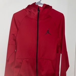 red jordan zip up hoodie